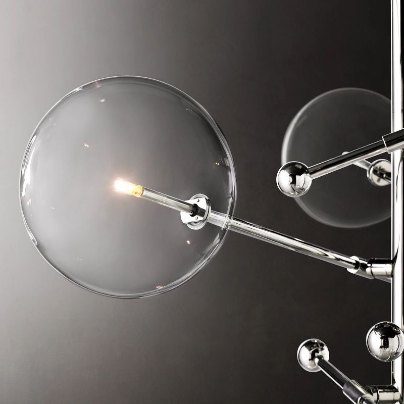 Lucelle Glass Globe Six-Arm Chandelier 55"