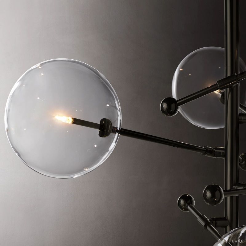 Lucelle Glass Globe Six-Arm Chandelier 40"