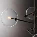 Lucelle Glass Globe Six-Arm Chandelier 40"