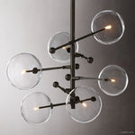 Lucelle Glass Globe Six-Arm Chandelier 40"