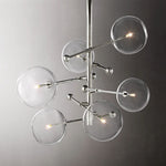Lucelle Glass Globe Six-Arm Chandelier 40"