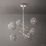 Lucelle Glass Globe Six-Arm Chandelier 55"