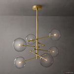 Lucelle Glass Globe Six-Arm Chandelier 55"
