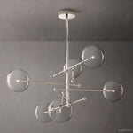 Lucelle Glass Globe Six-Arm Chandelier 55"