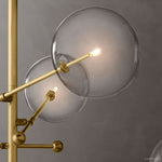 Lucelle Glass Globe Six-Arm Chandelier 55"