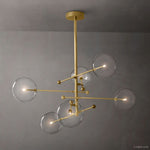 Lucelle Glass Globe Six-Arm Chandelier 55"
