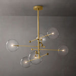 Lucelle Glass Globe Six-Arm Chandelier 55"