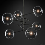 Lucelle Glass Globe Six-Arm Chandelier 55"