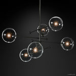 Lucelle Glass Globe Six-Arm Chandelier 55"