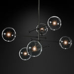 Lucelle Glass Globe Six-Arm Chandelier 55"