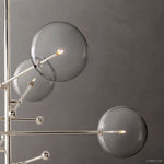 Lucelle Glass Globe Six-Arm Chandelier 55"