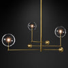 Lucelle Glss Globe Three-Arm Chandelier 46"