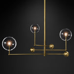 Lucelle Glss Globe Three-Arm Chandelier 46"