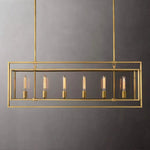 Beckman Framed Glass Rectangular Chandelier 54"