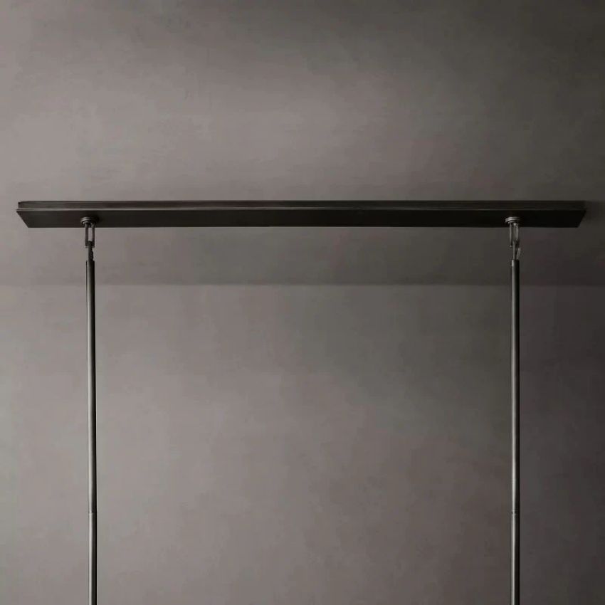 Beckman Framed Glass Rectangular Chandelier 54"
