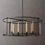 Beckman Framed Glass Round Chandelier 44"