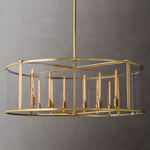 Beckman Framed Glass Round Chandelier 55"
