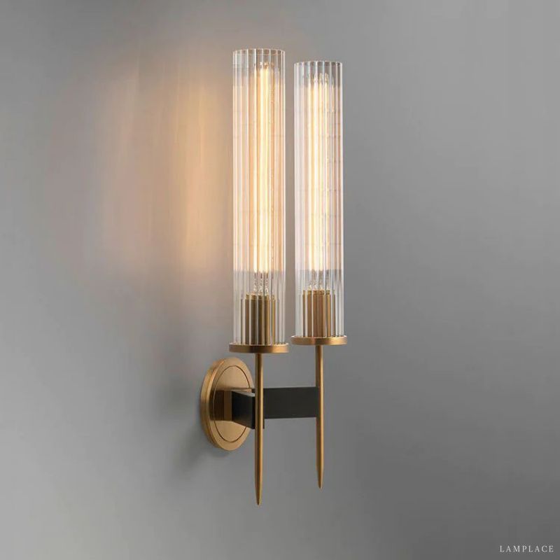 Vallon Channel Glass Double Wall Sconce
