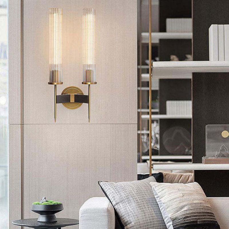 Vallon Channel Glass Double Wall Sconce