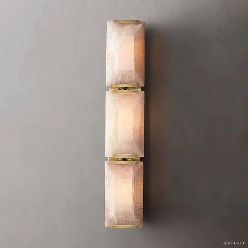 Harlow Faceted Calcite Triple Wall Sconce
