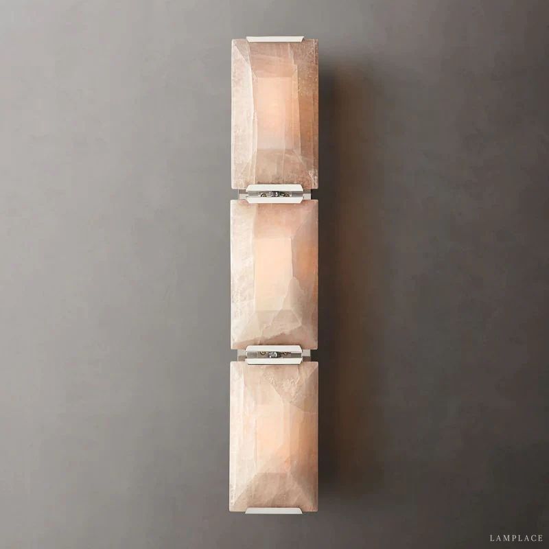 Harlow Faceted Calcite Triple Wall Sconce