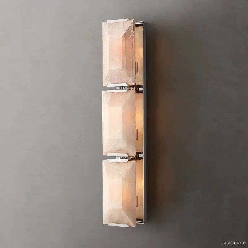 Harlow Faceted Calcite Triple Wall Sconce