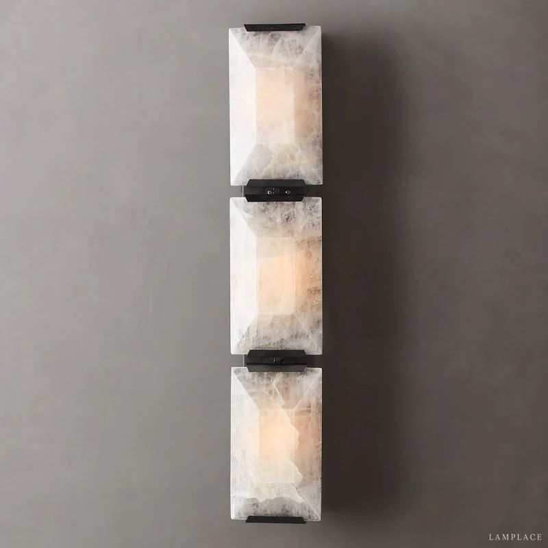Harlow Faceted Calcite Triple Wall Sconce