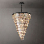 Odeon Deco Prism Triangular Helix Chandelier 48"