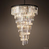Odeon Deco Prism Triangular Helix Chandelier 36"