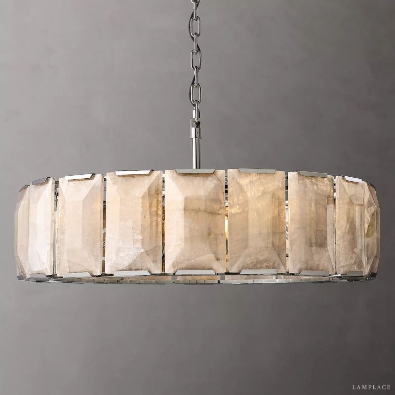 Harlow Faceted Calcite Round Chandelier 43"