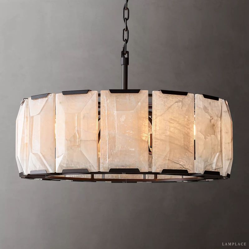 Harlow Faceted Calcite Round Chandelier 31"