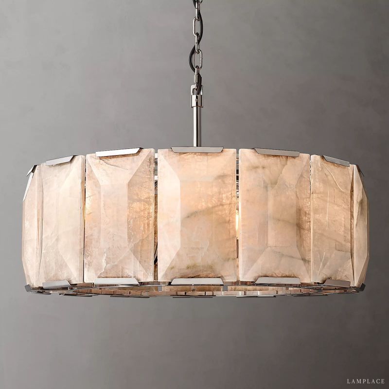 Harlow Faceted Calcite Round Chandelier 31"