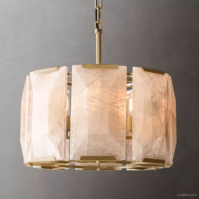 Harlow Faceted Calcite Round Chandelier 19"