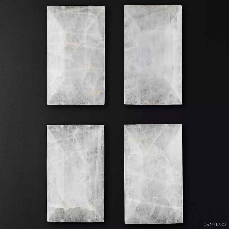 Harlow Faceted Calcite Rectangle Chandelier 54"