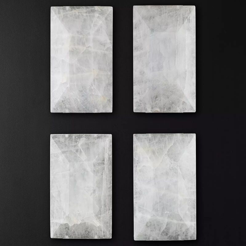 Harlow Faceted Calcite Rectangle Chandelier 74"