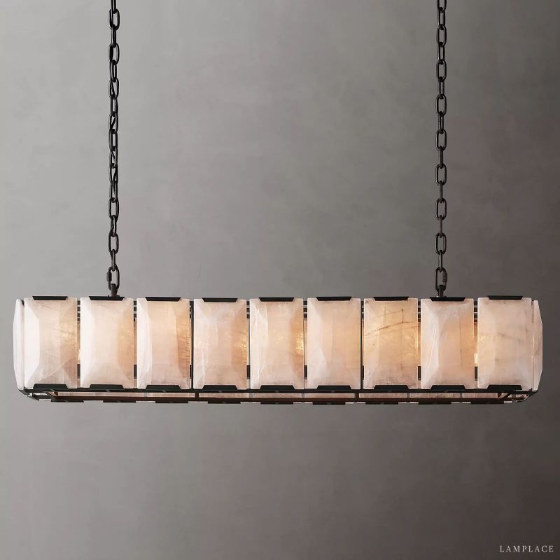 Harlow Faceted Calcite Rectangle Chandelier 62"