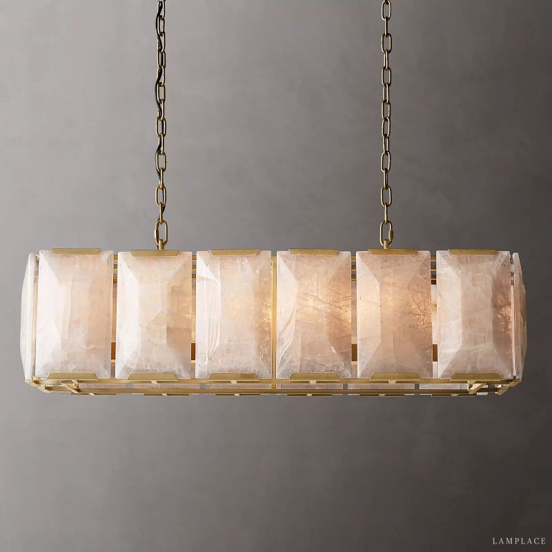 Harlow Faceted Calcite Rectangle Chandelier 42"