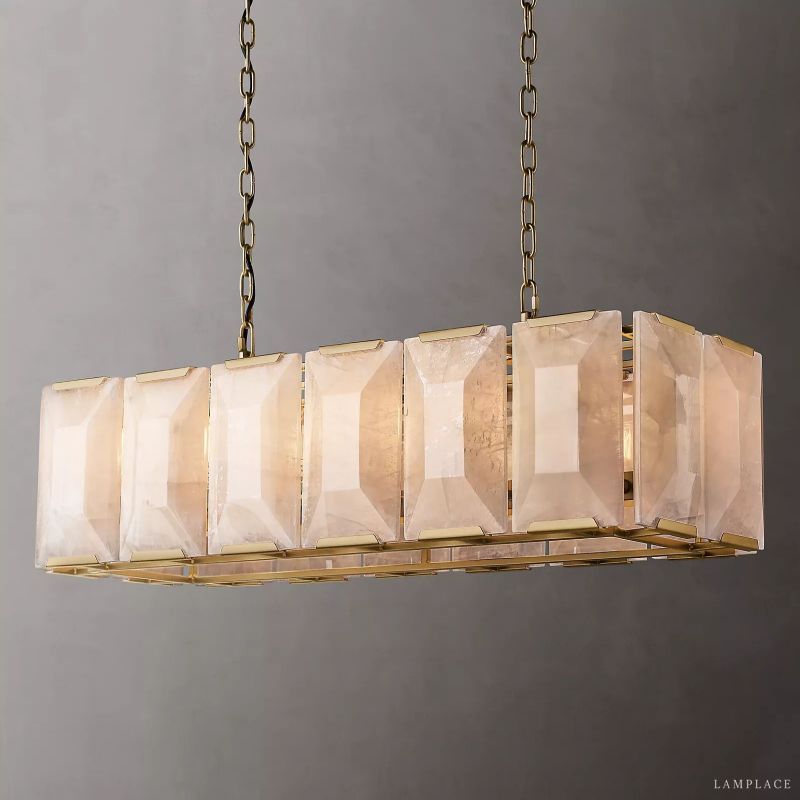 Harlow Faceted Calcite Rectangle Chandelier 42"