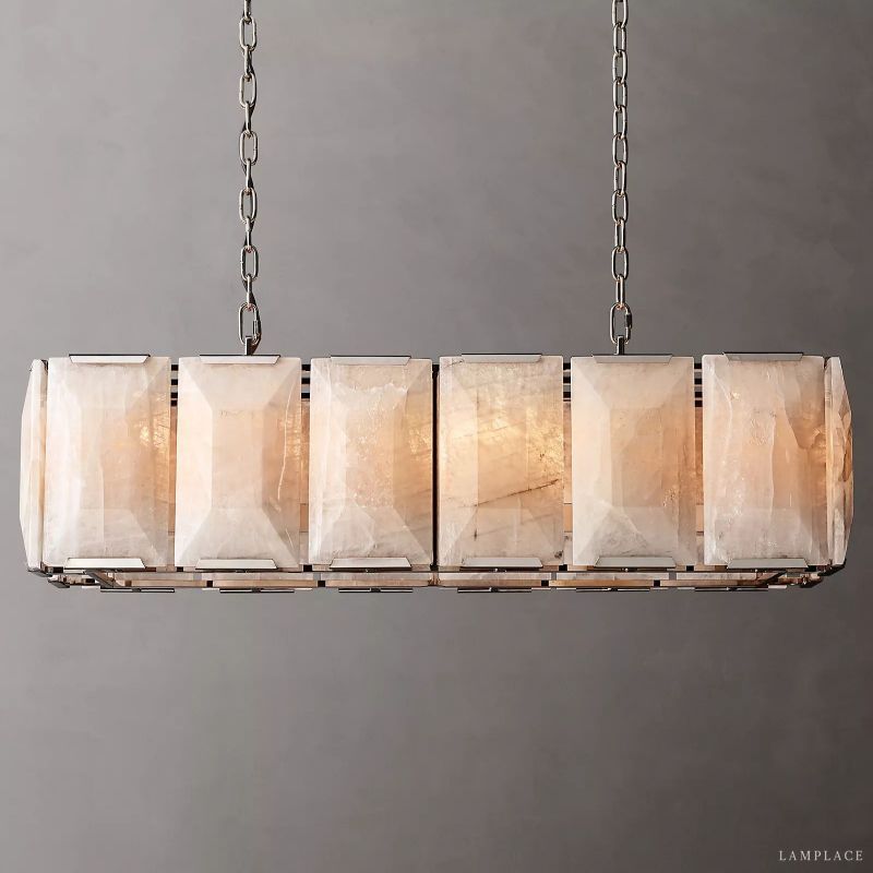 Harlow Faceted Calcite Rectangle Chandelier 42"