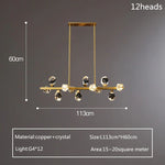Angle Faceted Crystal Linear Chandelier