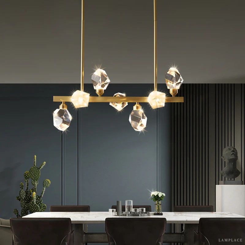 Angle Faceted Crystal Linear Chandelier