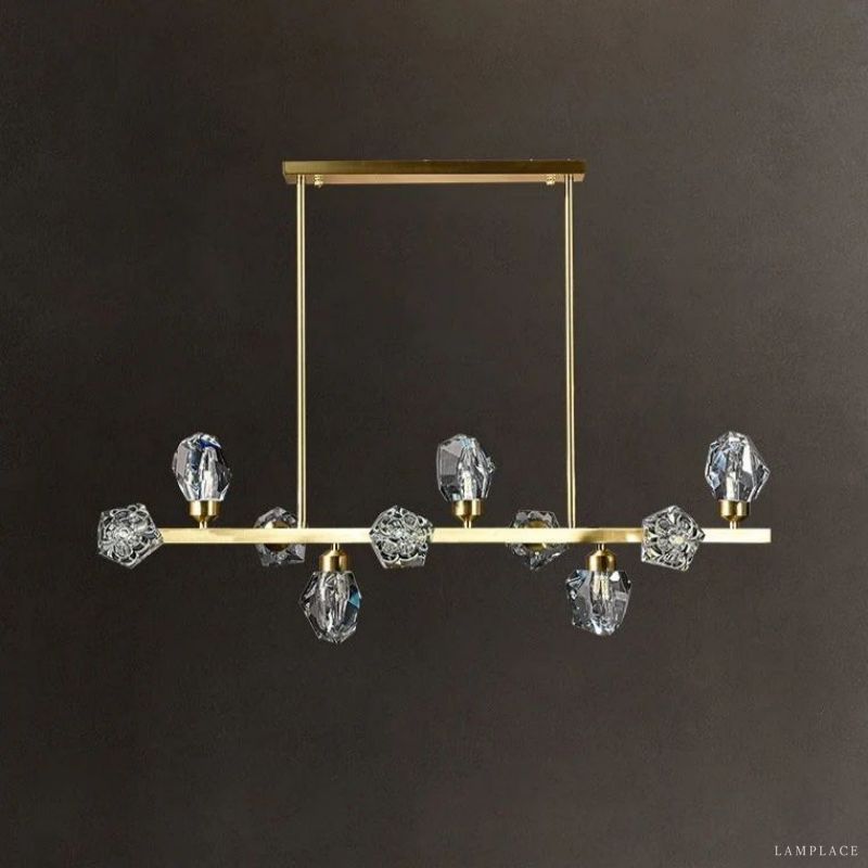 Angle Faceted Crystal Linear Chandelier