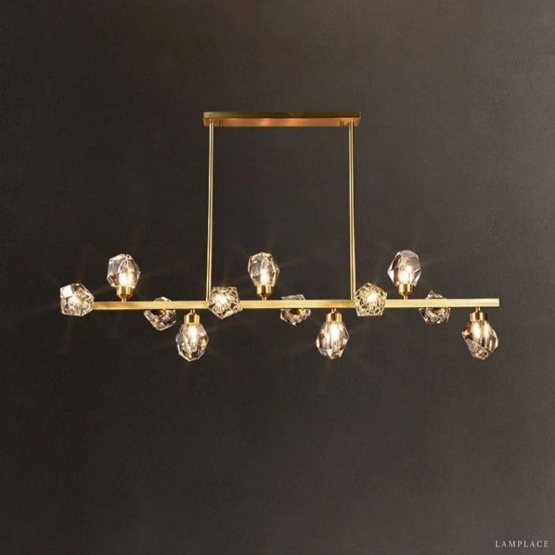 Angle Faceted Crystal Linear Chandelier