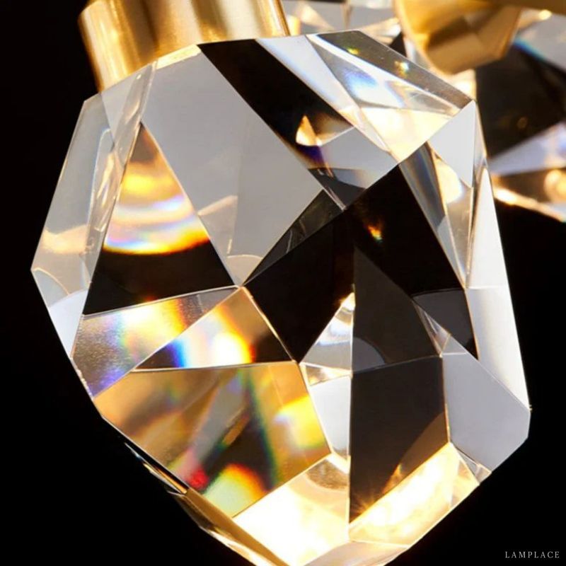 Angle Faceted Crystal Linear Chandelier