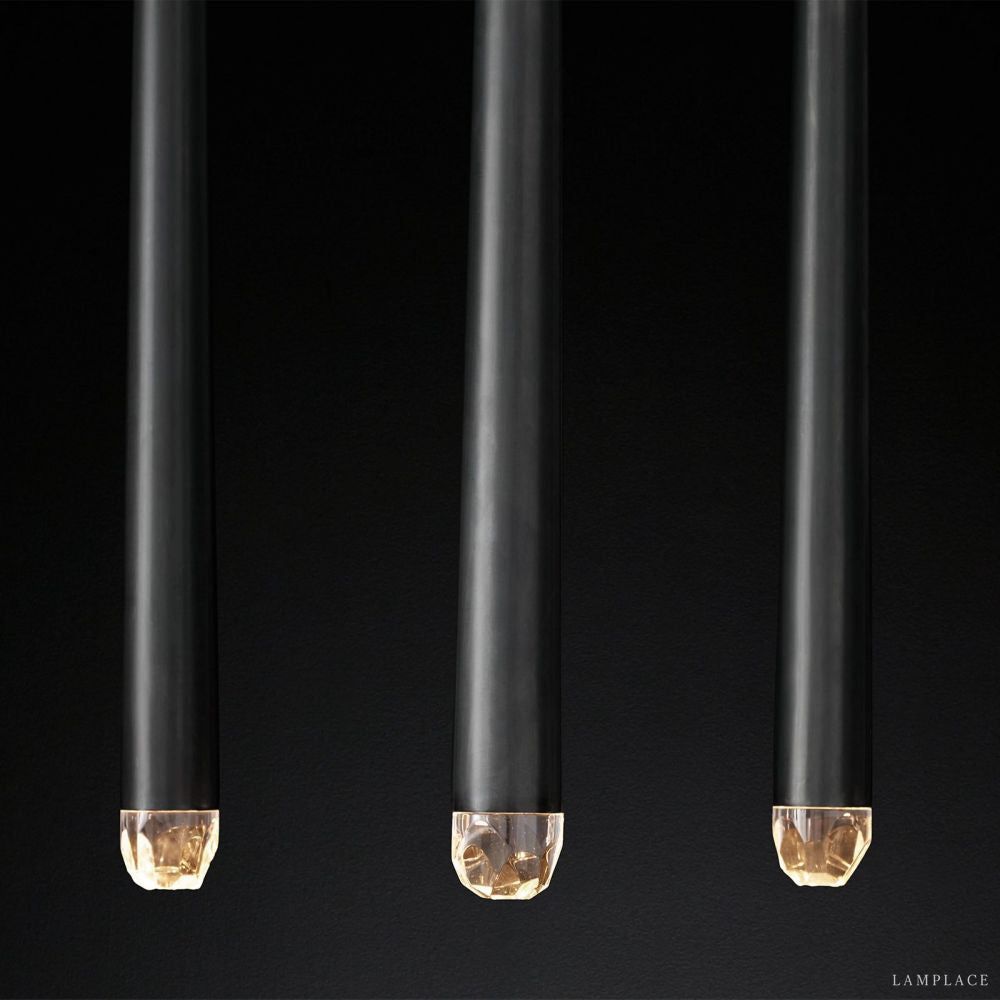Aquitaine Faceted Cluster Linear Chandelier 60"