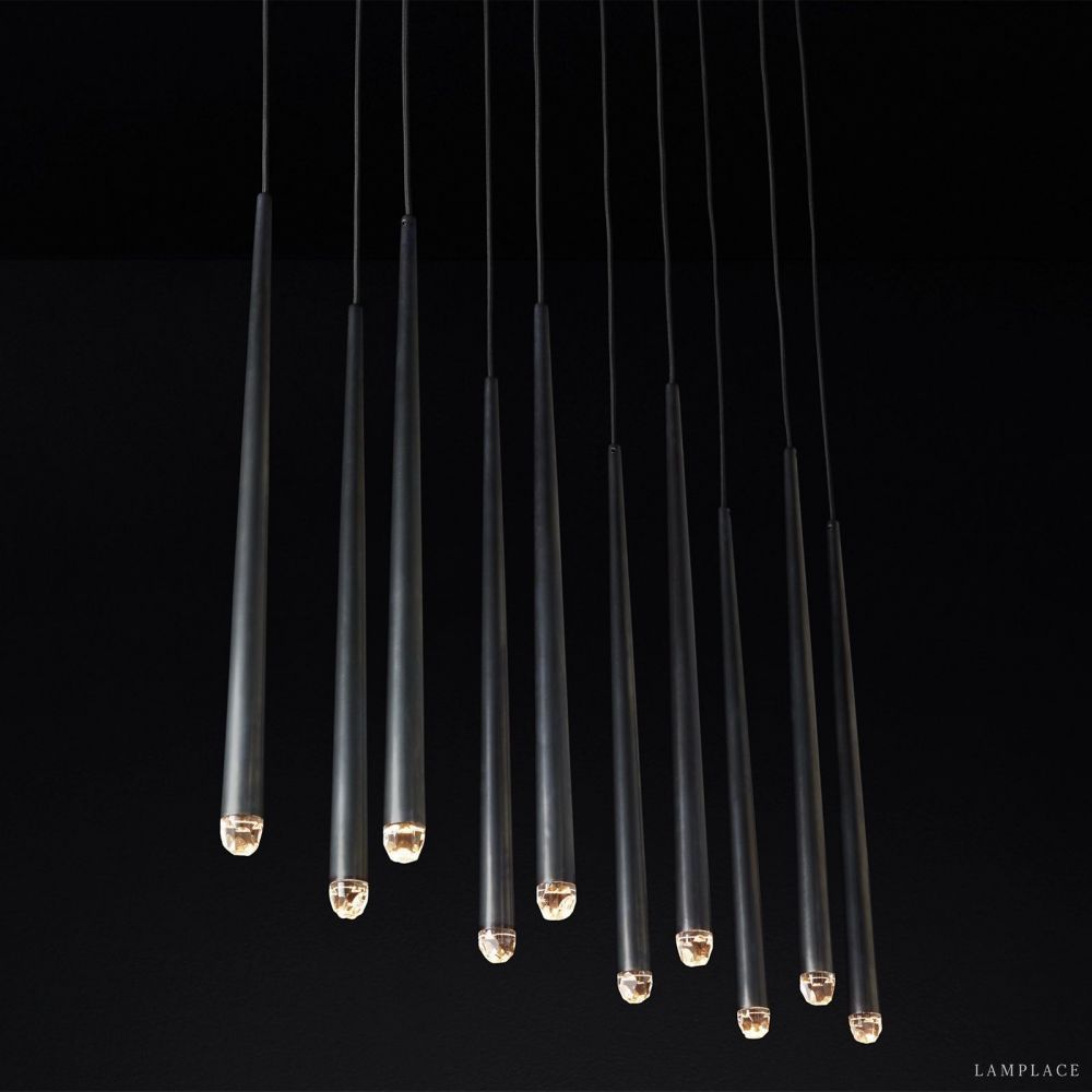 Aquitaine Faceted Cluster Linear Chandelier 60"