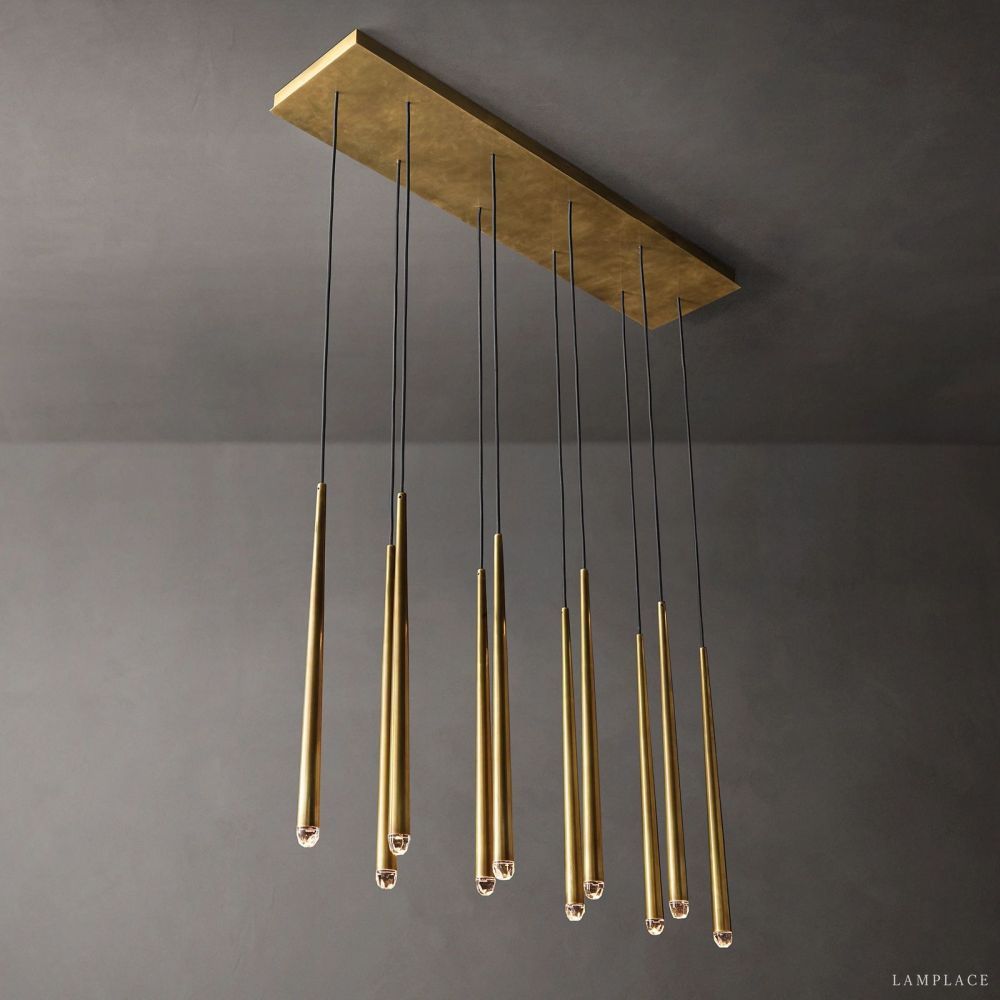 Aquitaine Faceted Cluster Linear Chandelier 60"