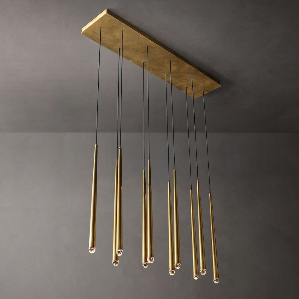 Aquitaine Faceted Cluster Linear Chandelier 48"