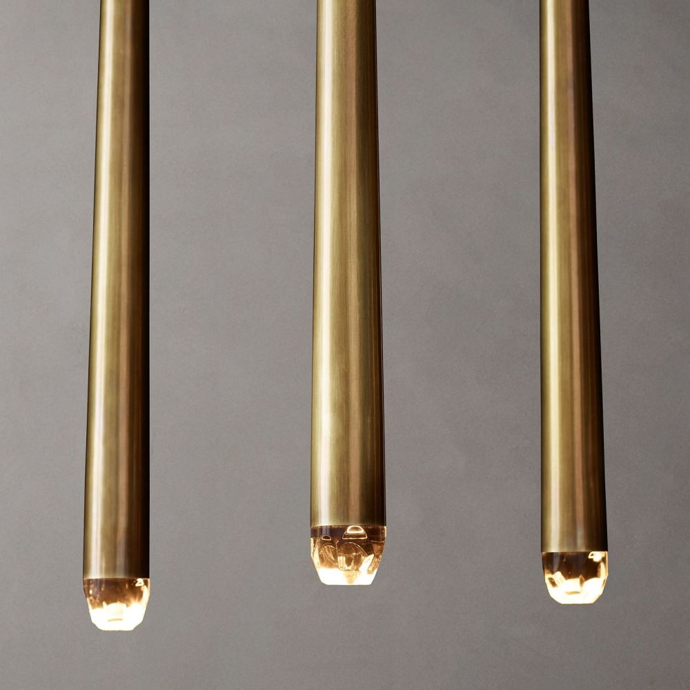 Aquitaine Faceted Cluster Linear Chandelier 60"