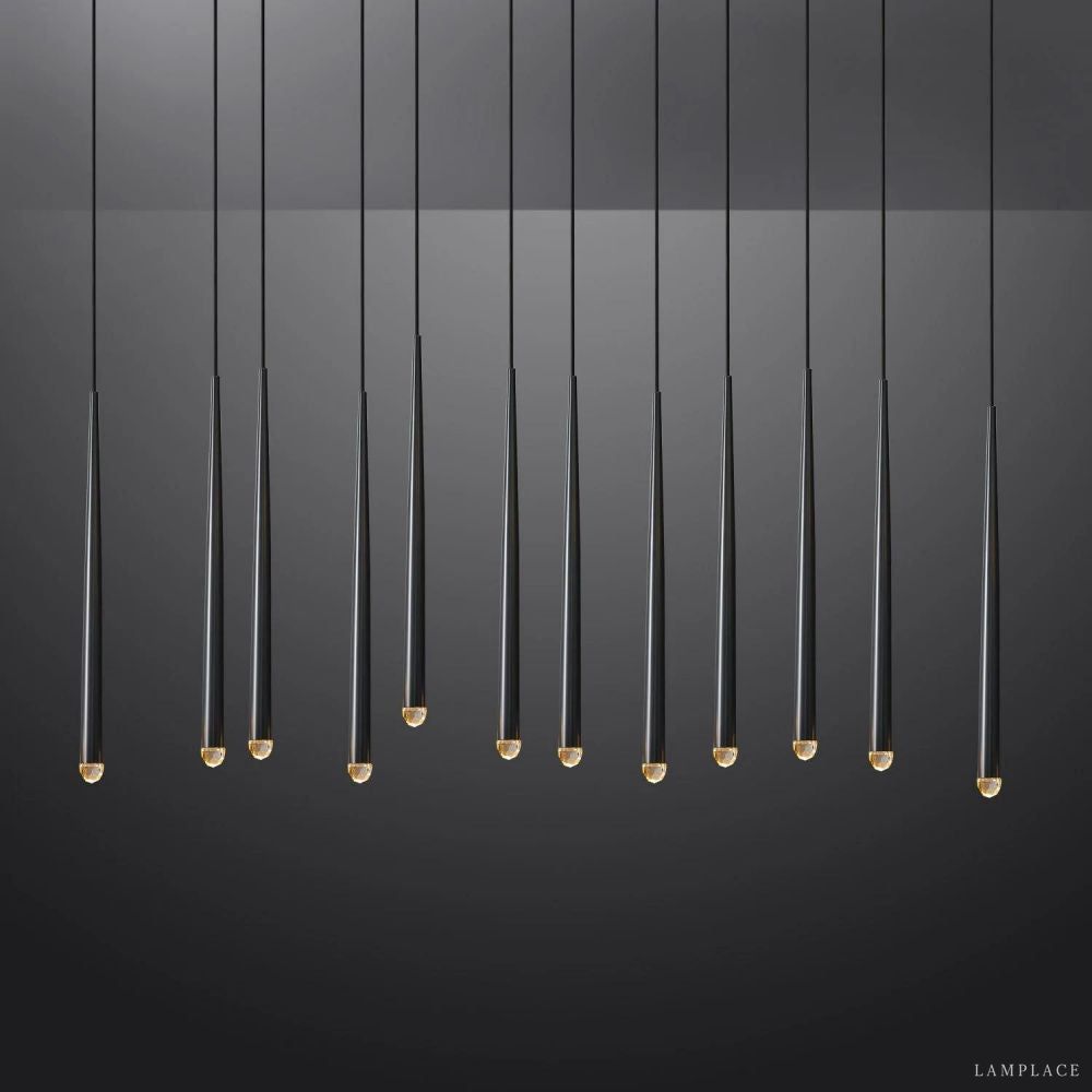 Aquitaine Faceted Cluster Linear Chandelier 60"